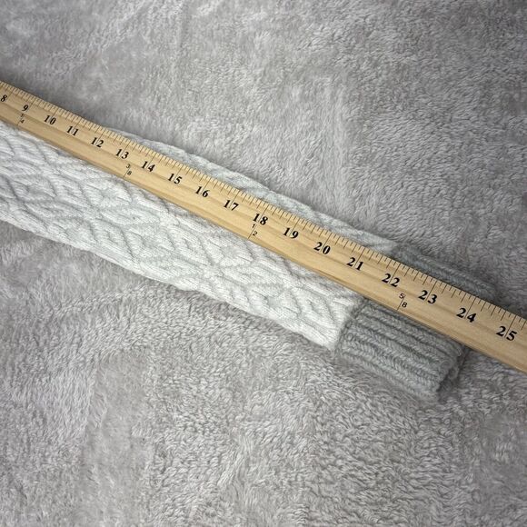 LOFT Womens Textured Diamond Knit Sweater S  Nylon Mohair Wool Blend White Gray - Picture 11 of 13